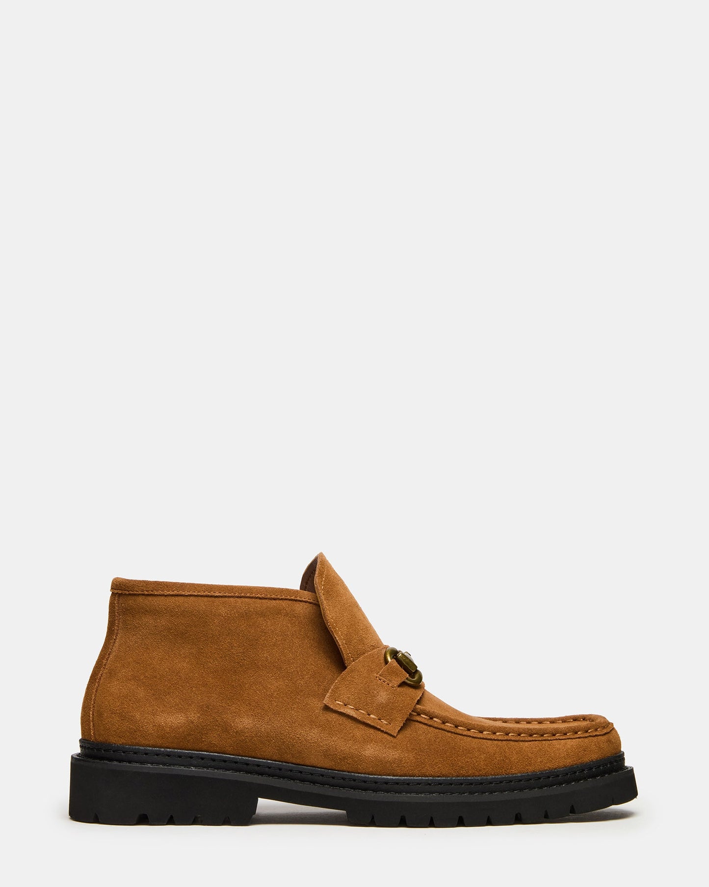 DEPUTY Chestnut Suede Horsebit Moc Toe Men's Casual Ankle Boot | Steve Madden