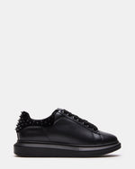 FROSTING Black Velvet Men's Low-Top Lace-Up Sneaker | Steve Madden