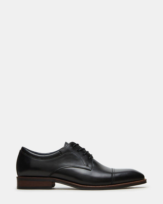 HASEN Black Leather Men's Lace-Up Dress Shoe | Steve Madden