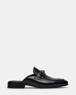 JOVIAN Black Leather Slip-On Mule Horsebit Buckle Men's Dress Shoe | Steve Madden