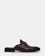 JOVIAN Brown Leather Slip-On Mule Horsebit Buckle Men's Dress Shoe | Steve Madden