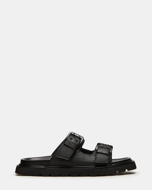 LUXOR Black Slide Footbed Men's Sandal | Steve Madden