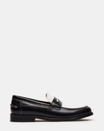NATAN Black/ White Leather Men's Slip-On Dress Loafer | Steve Madden