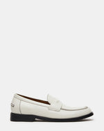 NATAN White Leather Slip-On Dress Men's Loafer | Steve Madden