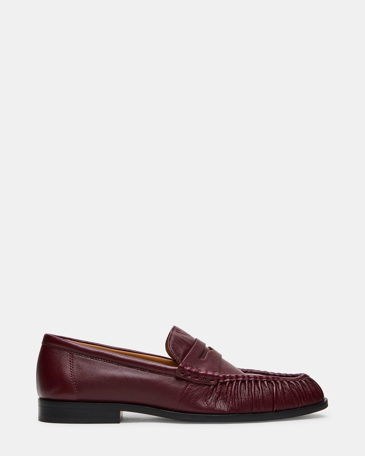 QUINCEY Dark Cherry Leather Slip-On Men's Loafer | Steve Madden