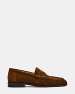 QUINCEY Chestnut Suede Slip-On Men's Loafer | Steve Madden