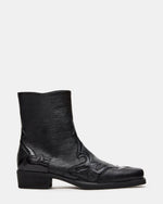 SERRANO Black Lizard Western Square-Toe Men's Ankle Boot | Steve Madden