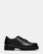 TURBO Black Leather Lace-Up Dress Shoe | Steve Madden
