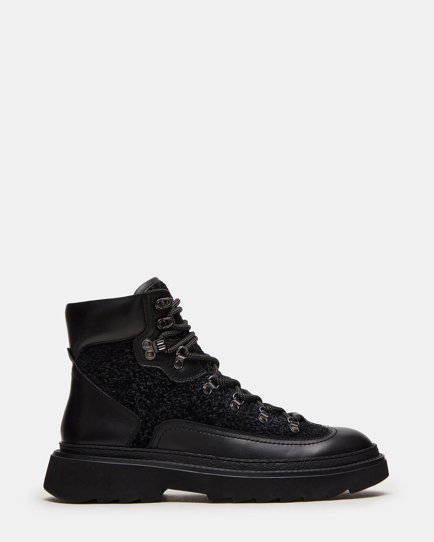 YOSEMITE Black Multi Lace-Up Lug Men's Ankle Boot | Steve Madden