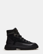 YOSEMITE Black Multi Lace-Up Lug Men's Ankle Boot | Steve Madden