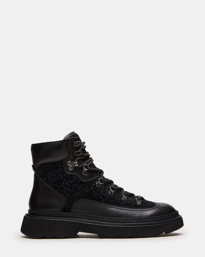 YOSEMITE Black Multi Lace-Up Lug Men's Ankle Boot | Steve Madden