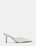 ALEXI Sequin Silver Pointed-Toe Mule Women's Heel | Steve Madden