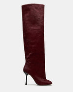 ALLURING Red Over-The-Knee Square-Toe Heeled Women's Boot | Steve Madden