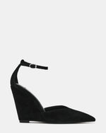 ANDRY Black Suede Pointed-Toe Wedge Women's Heel | Steve Madden