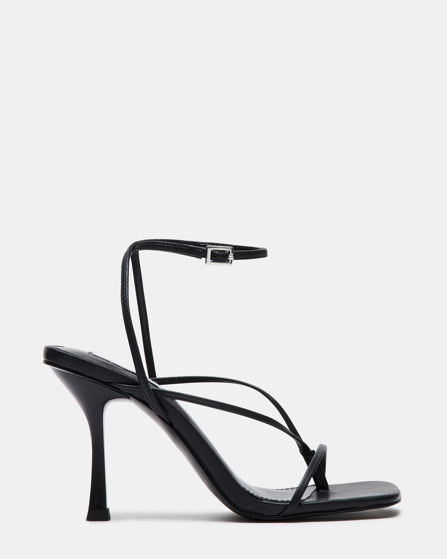 ANNIE Black Women's Strappy Square Toe Heel | Steve Madden