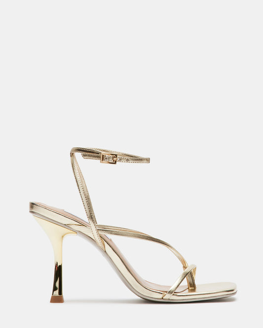 ANNIE Champagne Women's Strappy Square Toe Heel | Steve Madden