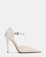 AVANT White Lace Pointed-Toe Stiletto Pump Women's Heel | Steve Madden