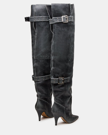 BADDIE BLACK DISTRESSED
