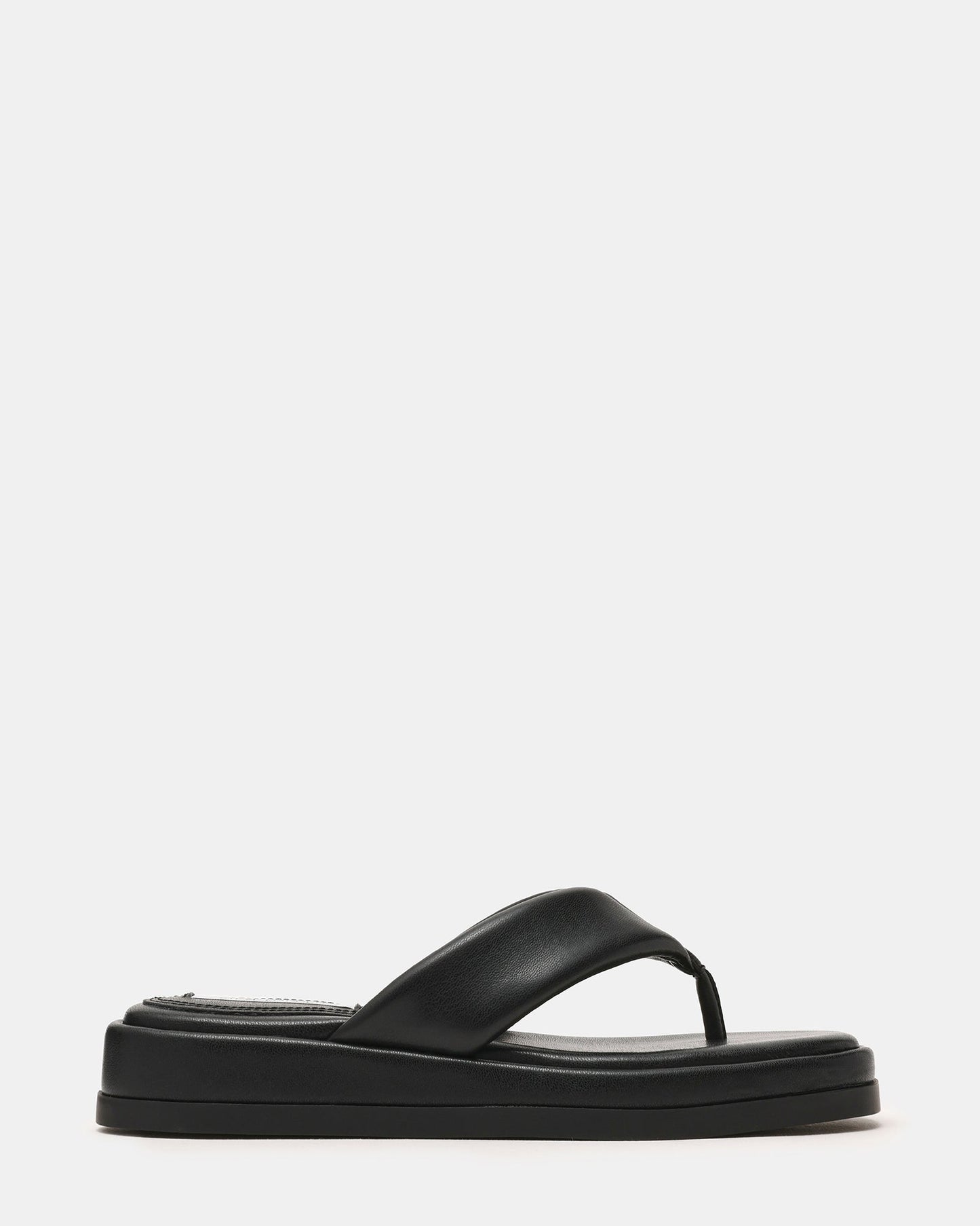 BELLA Black Thong Square-Toe Platform Women's Sandal | Steve Madden