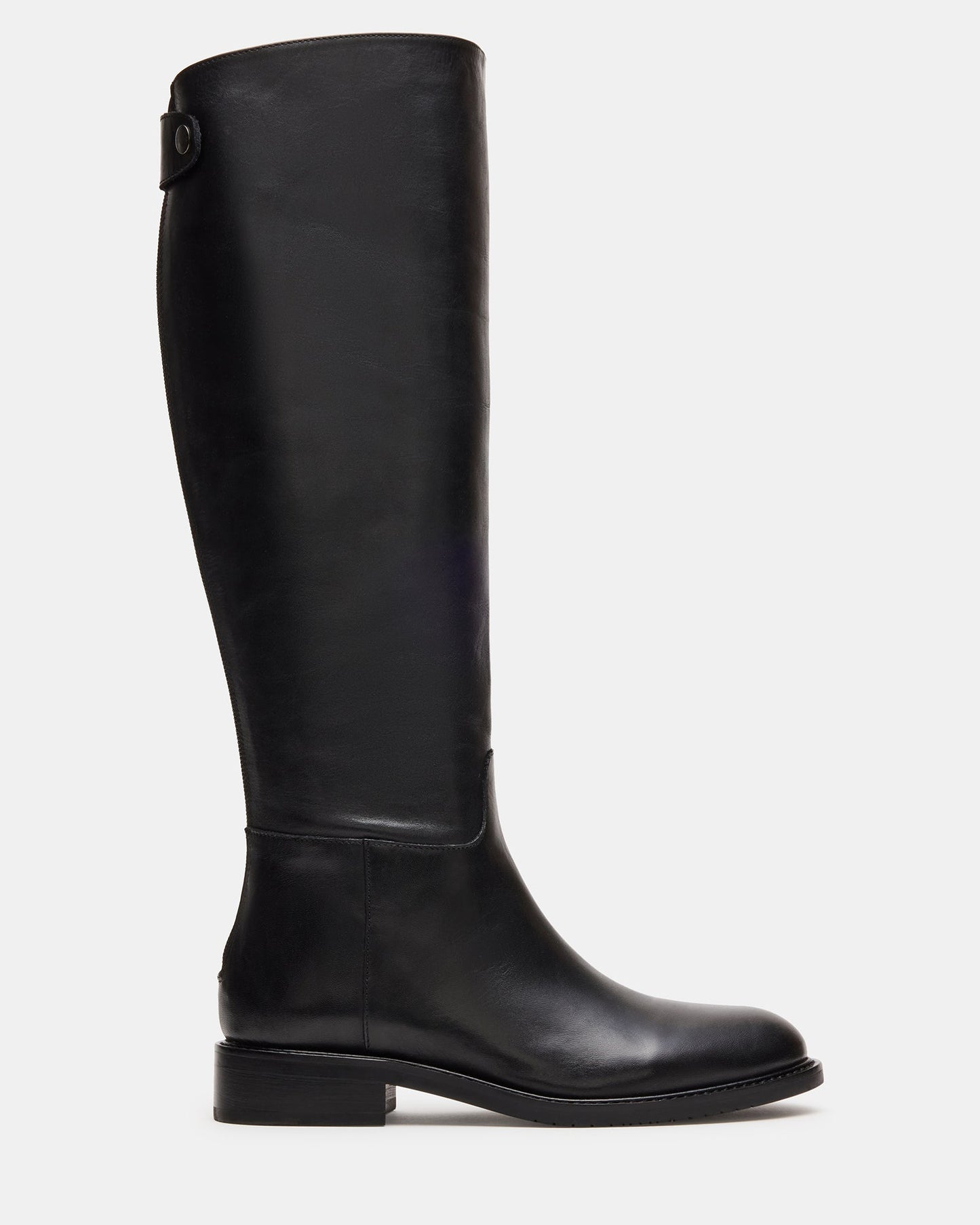 BEREN Black Leather Knee-High Women's Riding Boot | Steve Madden