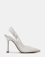 BRI White Lace Slingback Pump Women's Heel | Steve Madden