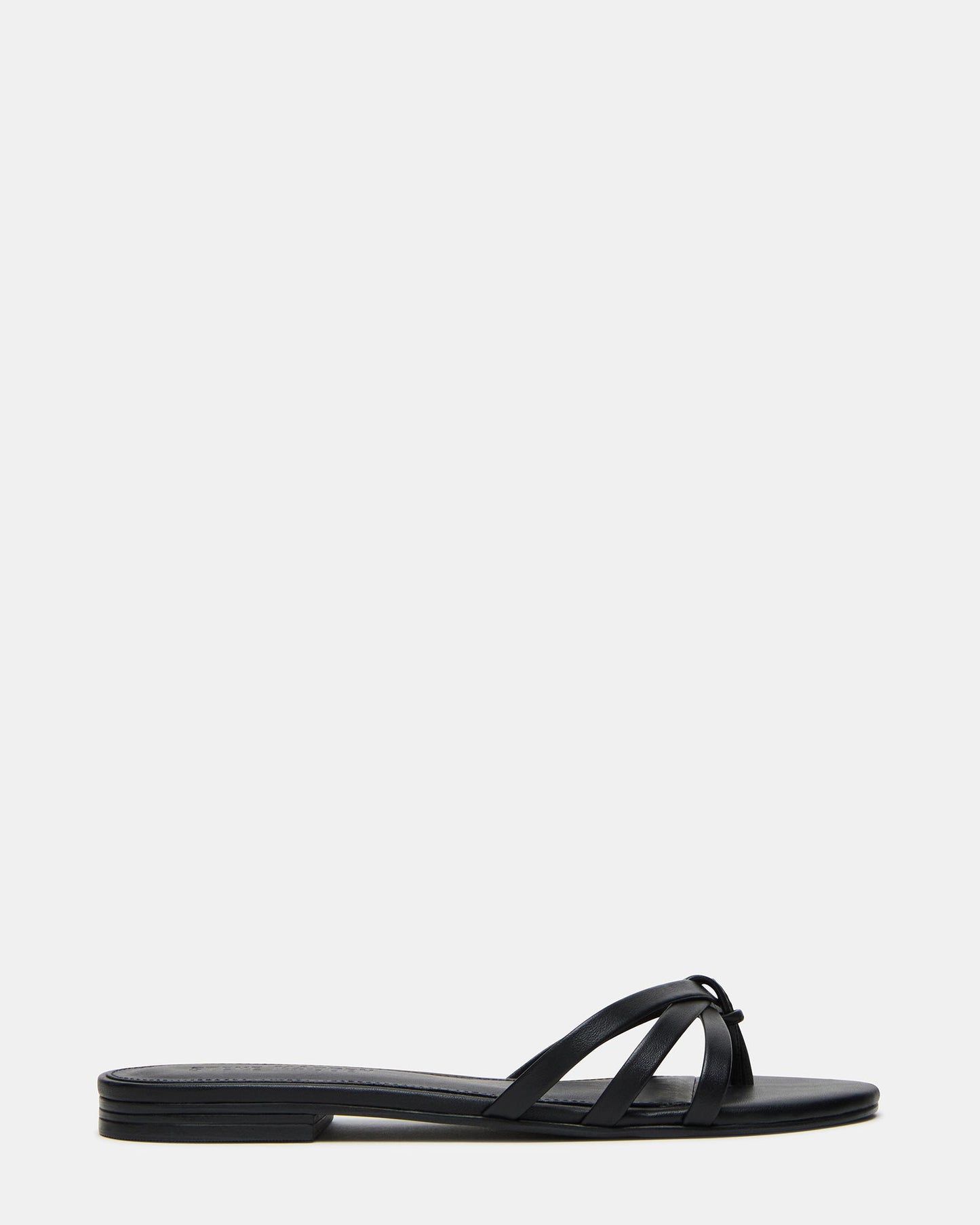 CALISSI Black Leather Strappy Slide Women's Sandal | Steve Madden