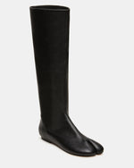 CALORA Black Leather Tabi Split-Toe Knee-High Women's Boot | Steve Madden