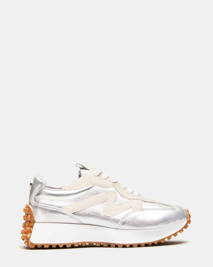 CAMPO Silver Lace-Up Women's Sneaker | Steve Madden