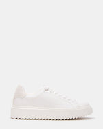 CATCHER White Suede Women's Low-Top Lace-Up Sneaker | Steve Madden