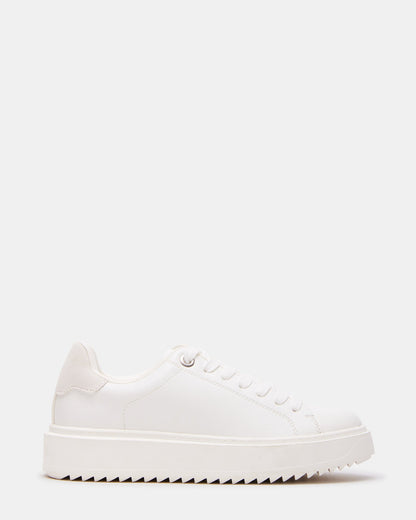 CATCHER White Suede Women's Low-Top Lace-Up Sneaker | Steve Madden