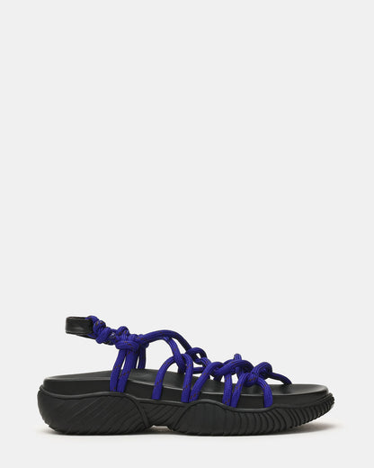CONNIE Cobalt Chunky Rope Strappy Footbed Women's Sandal | Steve Madden