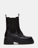 CONWAY Black Leather Platform Lug Chelsea Women's Ankle Boot | Steve Madden