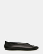 CYNTRA Black Leather Round-Toe Women's Ballet Flat | Steve Madden