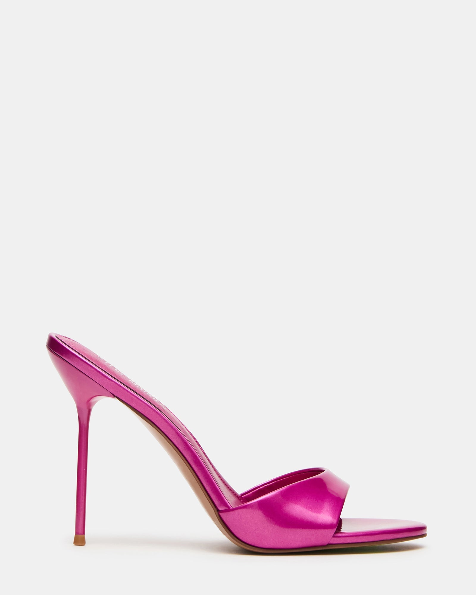 DAVINA Pink Metallic Rounded Open-Toe Mule Stiletto Women's Heel | Steve Madden