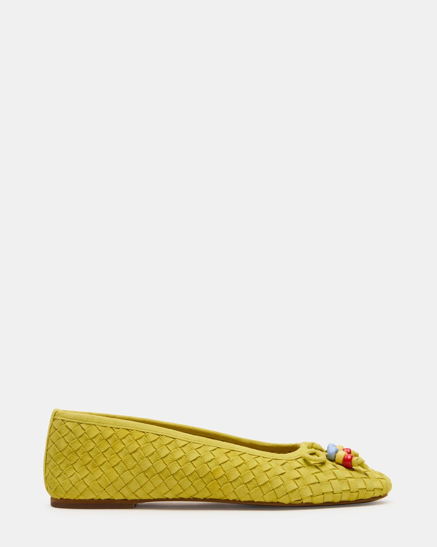DIVY Lime Leather Woven Bow Ballet Round-Toe Women's Flat | Steve Madden