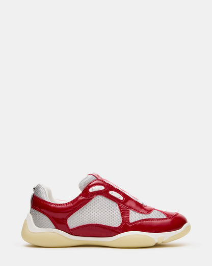 DUSTIN Red Mesh Lace-Up Low-Top Women's Sneaker | Steve Madden