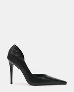 ELEGANT Black Leather Pointed-Toe Stiletto Pump Women's Heel | Steve Madden