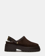 ERBA Brown Suede Platform Lug Slingback Clog Women's Flat | Steve Madden