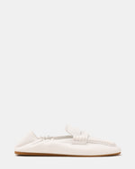 EURRY White Leather Square-Toe Women's Loafer | Steve Madden