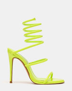 EXOTICA Lime Patent Strappy Stiletto Women's Heel | Steve Madden