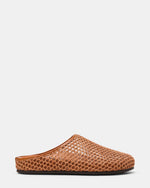 FERN Tan Raffia Mesh Mule Slip-On Round-Toe Women's Flat | Steve Madden