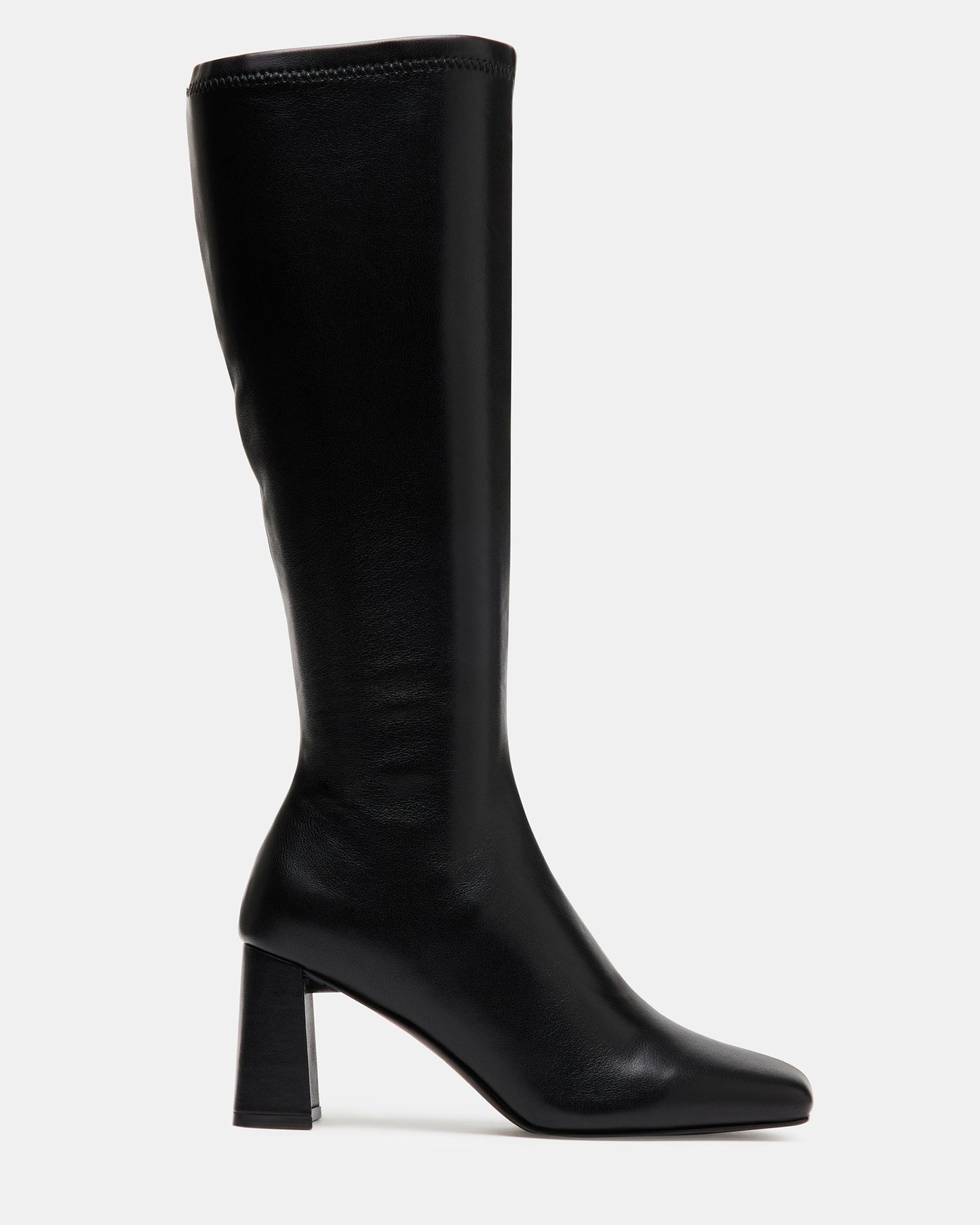 HOLLY Black Women's Knee-High Square-Toe Boot | Steve Madden