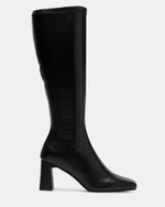 HOLLY Black Women's Knee-High Square-Toe Boot | Steve Madden