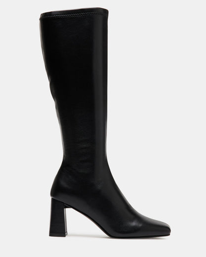 HOLLY Black Women's Knee-High Square-Toe Boot | Steve Madden