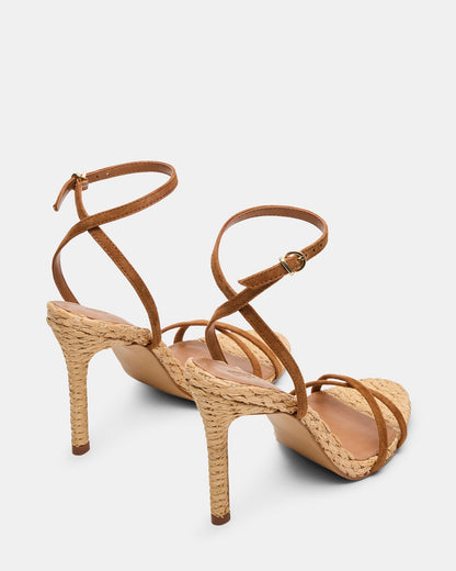 JYPSEY CHESTNUT SUEDE RAFFIA