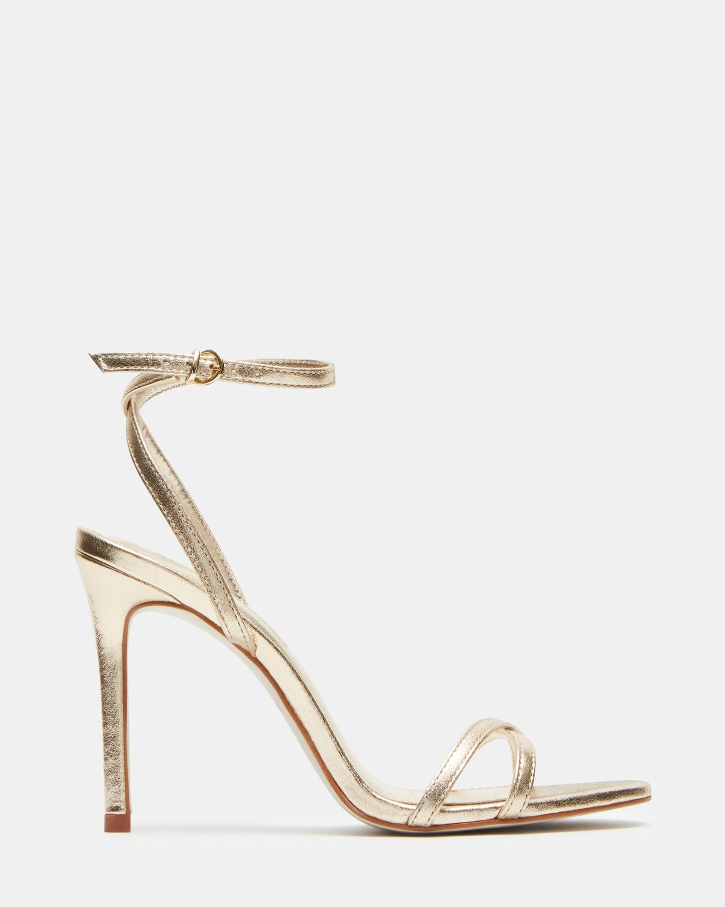 JYPSEY Gold Leather Strappy Stiletto Women's Heel | Steve Madden