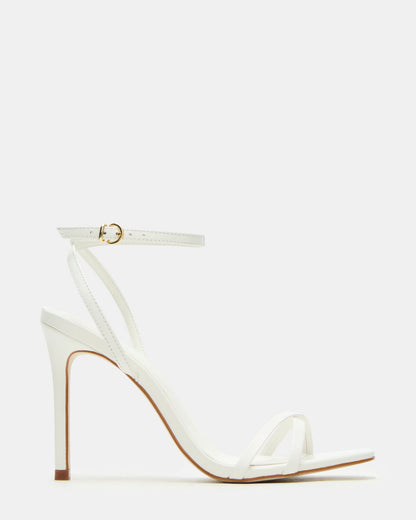 JYPSEY White Leather Strappy Stiletto Women's Heel | Steve Madden