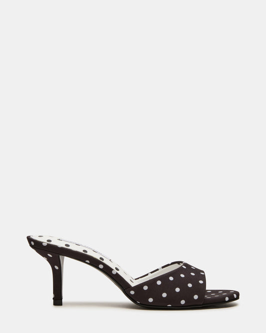 KENDRIX Black/White Mule Stiletto Women's Heel | Steve Madden