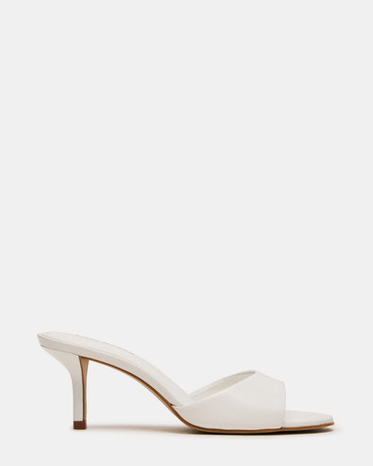 KENDRIX White Leather Mule Stiletto Women's Heel | Steve Madden