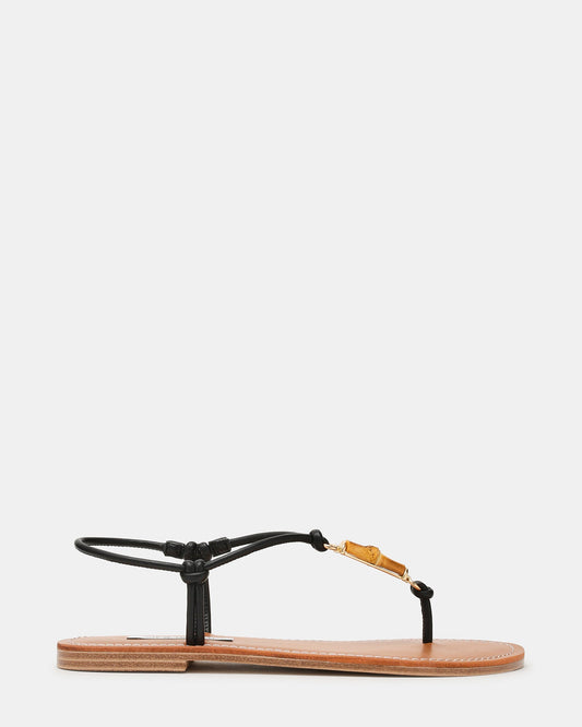 KINGSLY Black Thong Knot-Detail Women's Sandal | Steve Madden